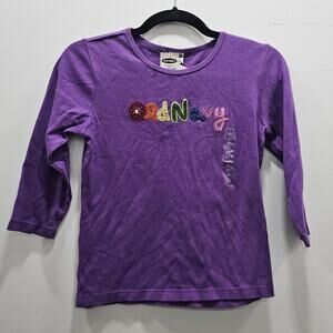 VINTAGE Y2K 2000s NEW with tag Old Navy Girls Mid Sleeve Top Purple Bedazzled 14